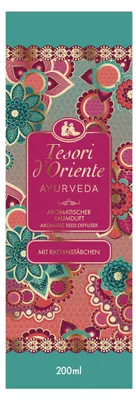 Zdjęcie produktu dla Tesori d'Oriente, dyfuzor zapachowy z patyczkami, seria Ayurveda, aromat do pomieszczeń, 200 ml