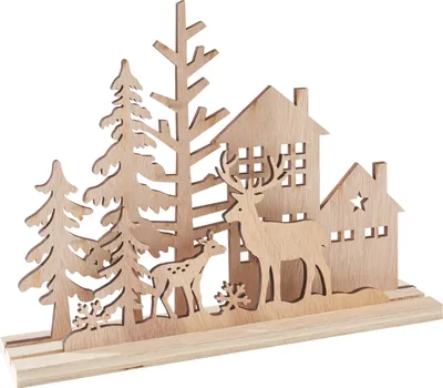 Produktbild von VBS Holz-Steckmotiv "Rentiere am Waldesrand", 3-tlg.
