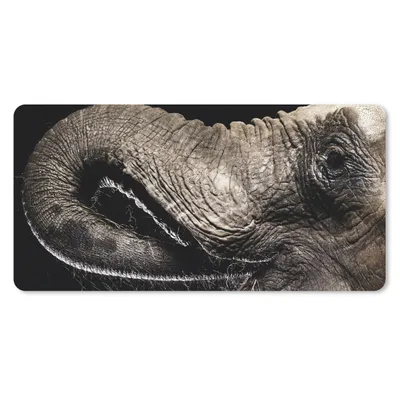 Produktbild von MuchoWow® Mauspad Mousepad Elefant - Tiere - Schwarz - Natur 60x30 cm - Mousepads - Maus Mat - Pad - Mausunterlage - Nachhaltig