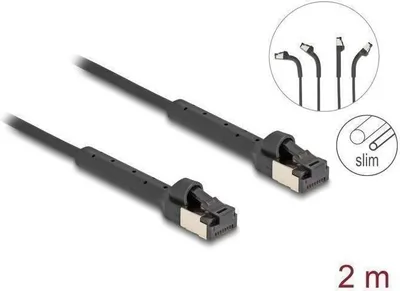 Image de DELOCK RJ45 Netzwerkkabel Cat.6A U/FTP  winkelbar 2m schwarz