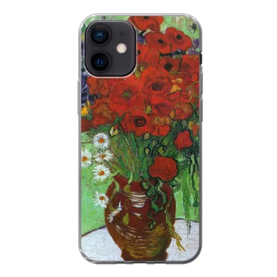 Produktbild von MuchoWow® Handyhülle Schutzhülle Hülle für iPhone 12 Vase mit roten Mohnblumen und Gänseblümchen - Vincent van Gogh Silikon Softcase Handy Hülle - Schutzhülle