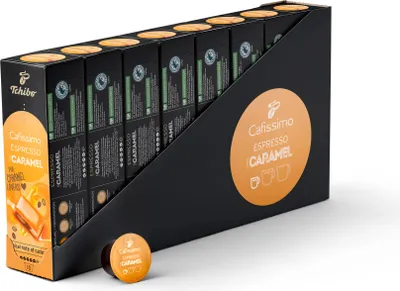 Produktbild von Tchibo Cafissimo Flavoured Edition Espresso Caramel, 80 Stück (8 x 10 Kapseln)