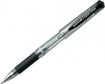 Image de Stylo à bille à encre liquide Uni-Ball Signo Broad UM-153 W noir 12 pièces