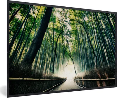 Produktbild von MuchoWow® Gerahmtes Poster Bambuswald in Arashiyama in Japan 30x20 cm - Poster mit Schwarzem Bilderrahmen Wandposter Rahmen Foto Bilder - Kunstdruck - Bild-Poster