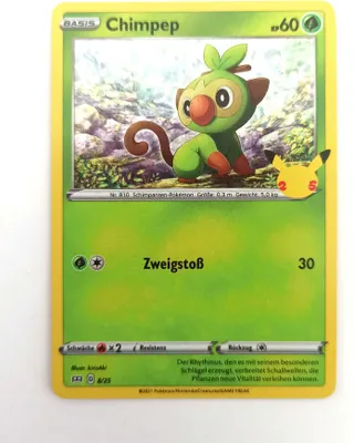 Produktbild von Pokemon Karte Chimpep 08/25 25th Jubiläum FOIL HOLO