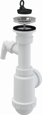 Produktbild von Alcadrain Spülbeckensiphon mit einem Edelstahlgitter DN 70 und einem Geräteanschluss