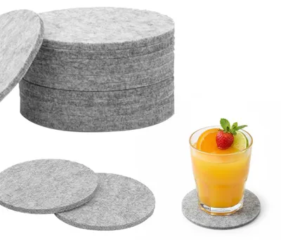Productafbeelding van Felt onderzetters - Ronde set voor glazen en kopjes - 30 stuks