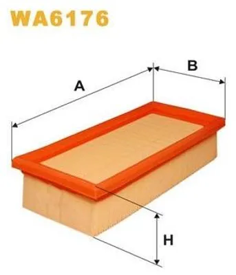 Image de Filtre à air WIX FILTERS WA6176 pour VW GOLF II (19E, 1G1) Cartouche filtrante