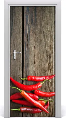 Produktbild von Tulup Türaufkleber 85x205 cm Dekorative Aufkleber Selbstklebend Wasserdichte Tapete Abnehmbar Schlafzimmer Wohnzimmer Wohnkultur - Chilischoten