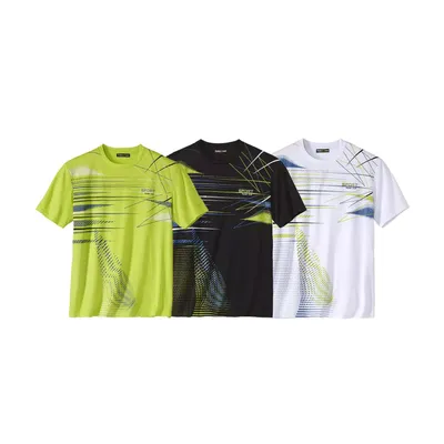 Image de Atlas For Men - T-shirt pour homme (lot de 3) AF1305 (XL) (noir/citron vert/blanc)