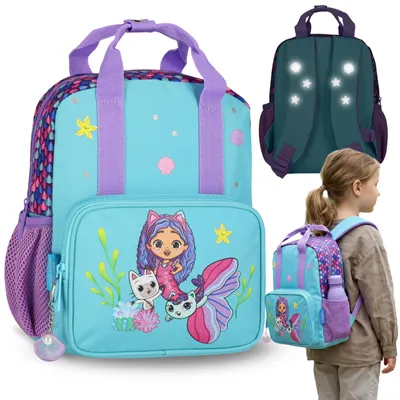 Produktbild von Gabby's Dollhouse Rucksack für Mädchen, kleiner Kindergartenrucksack, für Ausflüge, mit reflektierenden Elementen 6,5 L