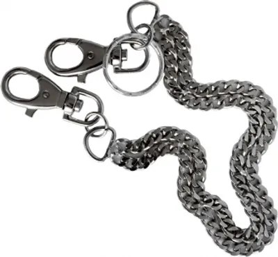Produktbild von Metall Halskette 2-reihig 42 cm, Biker Kette, MotorradKette, Schlüsselanhänger,Metal necklace, biker chain, motorcycle chain, key chain,Collar de metal, cadena biker, cadena de moto, llavero