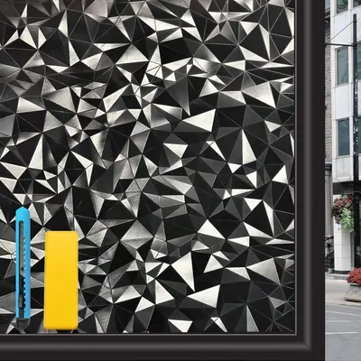 Obrázek produktu pro Samolepicí fólie na okna, černá, neprůhledná, rozměry 44,5 x 200 cm, bez lepidla, pro zatemnění a ochranu soukromí