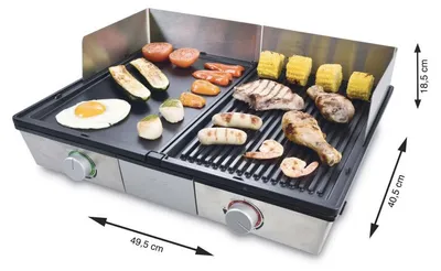 Obrázek produktu pro SOLIS Stolní gril 2200 W, 2 grilovací desky s nepřilnavým povrchem, 2 samostatné nastavení teploty. Si
