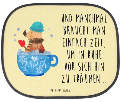 Produktbild von Mr. & Mrs. Panda Sonnenblende Auto Nachtfalter Schaumbad - Gelb Pastell - Geschenk, Bad, saugnapf sonnenschutz, für, Baden, Autoscheiben, Lustige Sprüche, WC, Badezimmer