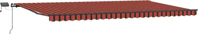 Image de vidaXL Store rétractable orange et marron 600 x 300 cm Tissu