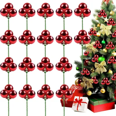 Image de Boules de Noël décoratives, incassables, de 20 x 2,5 cm, lot de 18 pièces, couleurs rouge, jaune et vert, pour la décoration de Noël