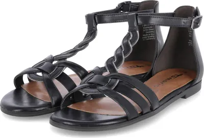 Zdjęcie produktu dla Tamaris sandał damski T-strap pleciony zamknięty obcas 1-28130-42, Rozmiar:40 EU, Kolor:Czarny