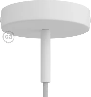 Image de Kit Creative-Cables : rosace cylindrique en métal avec serre-câble de 7 cm - Blanc mat