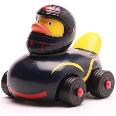 Produktbild von Badeente Ducks on Wheels blau Vinyl 6,5 cm