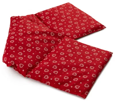 Produktbild von 4-Kammer Bio-Dinkelkissen 20x60cm groß - Wärmekissen, Körnerkissen für Mikrowelle und Backofen, Bio-Dinkel, Herzen-rot