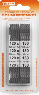 Image de HARO10140 HARO Lacets de trekking, ronds, 1200/1300 mm, gris/blanc