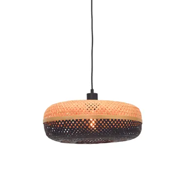 Image de GOOD&MOJO - Lampe à suspendre Palawan - Bambou/noir - Ø40cm Lampe à suspendre - Lampe de table à manger - Lampe de salon - Lampe de chambre à coucher - Salon