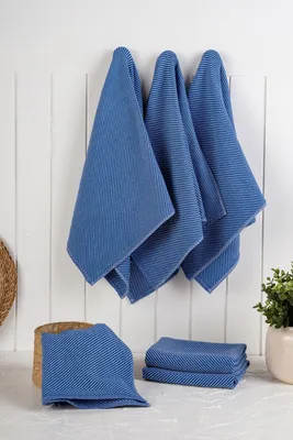 Produktbild von Hermia Concept, Eloise - Night Blue, Küchenhandtuch-Set (6-teilig), 90 % BAUMWOLLE / 10 % POLYESTER, Nachtblau, 43 x 76 x 3 cm