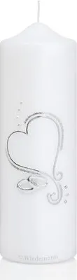 Produktbild von Hochzeitskerze mit Namensverzierung aus hochwertigen Wachsbuchstaben und Geschenkkarton und Geschenkkarton 240 x 80mm, Nr 53