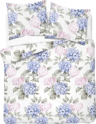 Produktbild von Bettwäsche, Satinbettwäsche, hohe Qualität 200x220 5488b Blaue Blumen