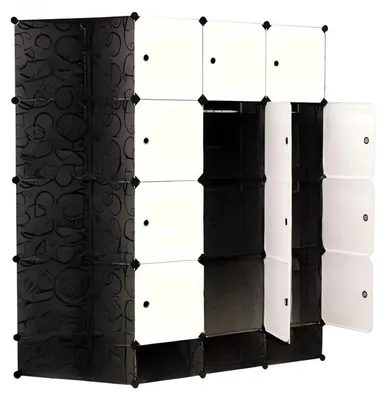 Obrázok produktu pre Hogler 3416 Variabilný regálový systém 20 modulov, 147 x 162 x 46 cm, čierny