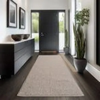 Produktbild von Bouclé Teppich Carpettex für Wohnzimmer Schlafzimmer Büro weich pflegeleicht strapazierfähig modern , Größe : 80 x 250 cm , Farbe : Beige-1