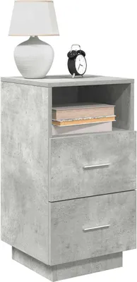 Produktbild von vidaXL Nachttische 2 Stk. mit 2 Schubladen Betongrau 36x36x68 cm