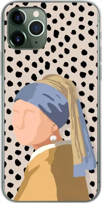 Produktbild von MuchoWow® Handyhülle Schutzhülle Hülle für Telefoonhoesje iPhone 11 Pro Pastell - Mädchen mit Perlenohrring - Tupfen - Alte Meister Silikon Softcase Handy Hülle - Handy
