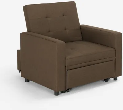 Produktbild von Platzsparendes modernes Design Einzelsessel Bett mit Armlehnen Brooke - Braun