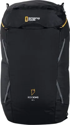Schwarze Seiltasche "Rocking 40" von singing rock; 40 Liter Volumen; geeignet für Kletterseile und Zubehör.