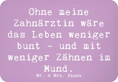 Produktbild von Mr. & Mrs. Panda magnet Spruch Zahnärztin Dank - Lavendeltraum - Geschenk, Zahnmedizin, rechteckmagnet, Kühlschrankmagnet, Dentalhygienikerin, whiteboardmagnet, Freude