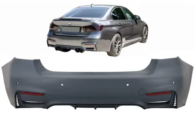 Imagen del producto de Parachoques delantero para BMW Serie 3 F30 (modelo 30) de 2011 a 2019, tipo berlina, con diseño M3 y apto para doble escape.