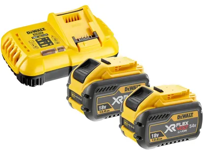 Produktbild von XR FLEXVOLT AKKU 2er-Set (schwarz/gelb, Schnellladegerät, 2x Akku, T STAK-Box II, Akku-Trage)