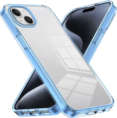 Produktbild von Hülle für iPhone 14 Plus Rutschfest Kristallklare Stoßfeste TPU Bumper Handyhülle Blau