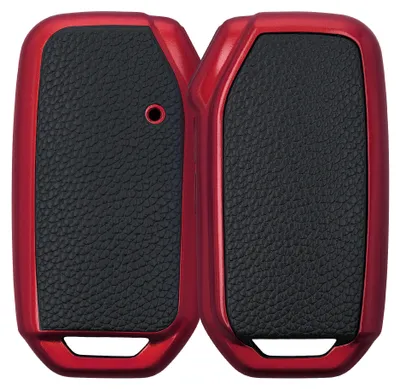 Produktbild von kwmobile Autoschlüssel Hülle kompatibel mit Kia 3-Tasten Smart Key Autoschlüssel - Schlüsselhülle Cover Rot Schwarz