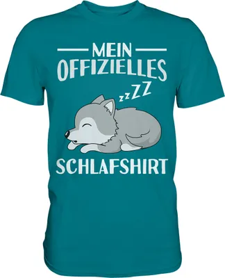Produktbild von Offizielles Schlafshirt Nachthemd Schlafanzug Pyjama Wolf T-Shirt – Diva Blue / S