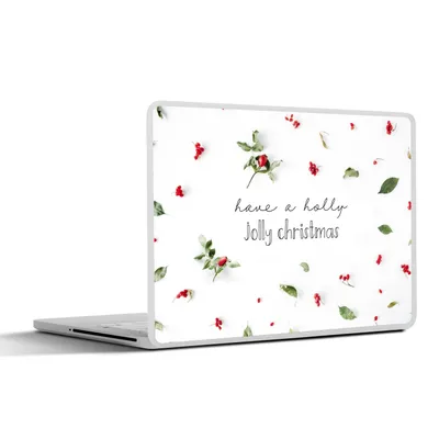 Produktbild von MuchoWow® Laptop Aufkleber Sticker Cover Winter - Zitat - Weihnachten - Mistelzweig 36.5x27.5 cm - Laptop-Sticker