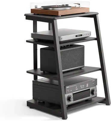 Productafbeelding van HIFI Stand Platenspeler Stand 4 - Tier Houten Planken voor av amp - Draaitafel - Sky box - Xbox One