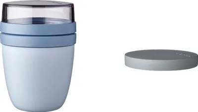 Zdjęcie produktu dla Mepal | Lunchpot Switch Ellipse | zamień swój pojemnik na lunch w pojemnik na przekąski | praktyczny pojemnik na musli | nadaje się do zamrażarki, mikrofalówki i zmywarki | Nordic Blue