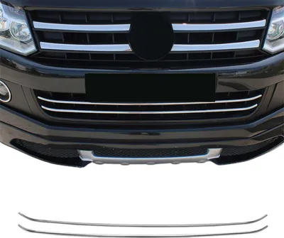 Zdjęcie produktu dla Listwy osłony chłodnicy Listwy osłony chłodnicy do VW Amarok 2010-2016 stal nierdzewna srebrna 2szt