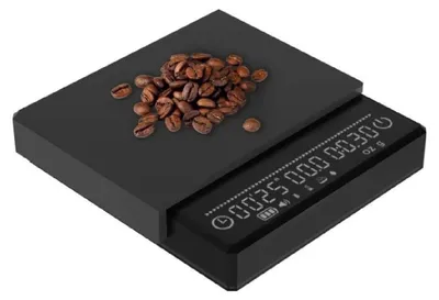 Produktbild von Cecotec Digitale Hochpräzisions-Kaffeewaage Baristeo Scale. Empfindlichkeit 0,1 g, Messbereich 0,3 g bis 2 kg, 3 Modi