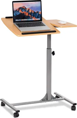 Obrázek produktu pro COSTWAY stůl na notebook stojan na notebook rolovací stůl stůl na lůžko ošetřovatelský stůl s kolečky a brzdami výškově nastavitelný