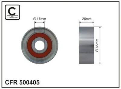 Produktbild von CAFFARO 500405 Spannrolle Keilrippenriemen 65mm passend für MERCEDES-BENZ A-Klasse (W169) B-Klasse (W245)