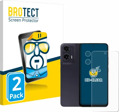 Produktbild von 2x Für Motorola Moto G35 (Display+Kamera) Schutzfolie BROTECT Displayschutz Display Schutz Folie Klar Transparent